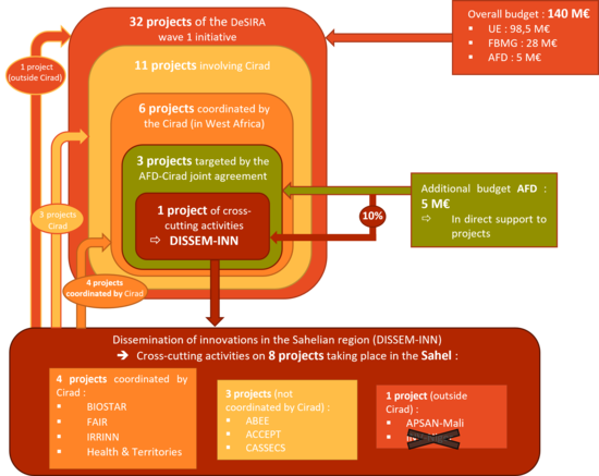 Explanatory scheme of DISSEM-INN funding